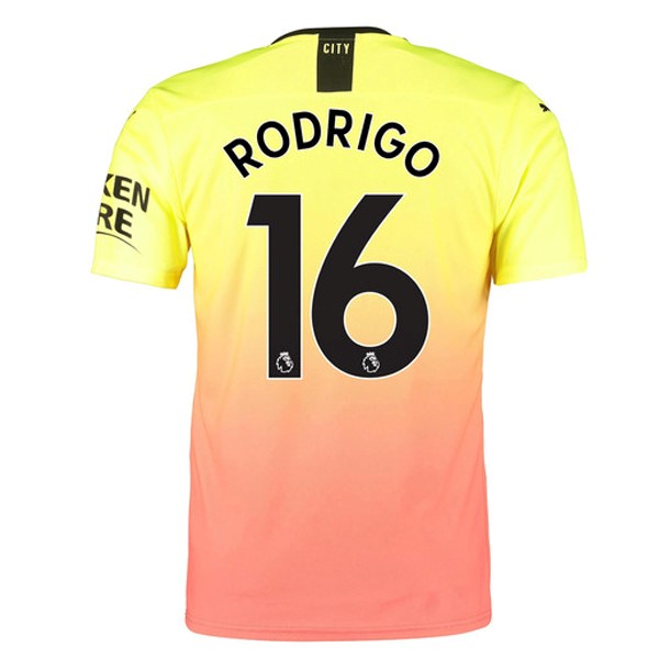 Camiseta Manchester City NO.16 Rodrigo Tercera 2019-2020 Naranja